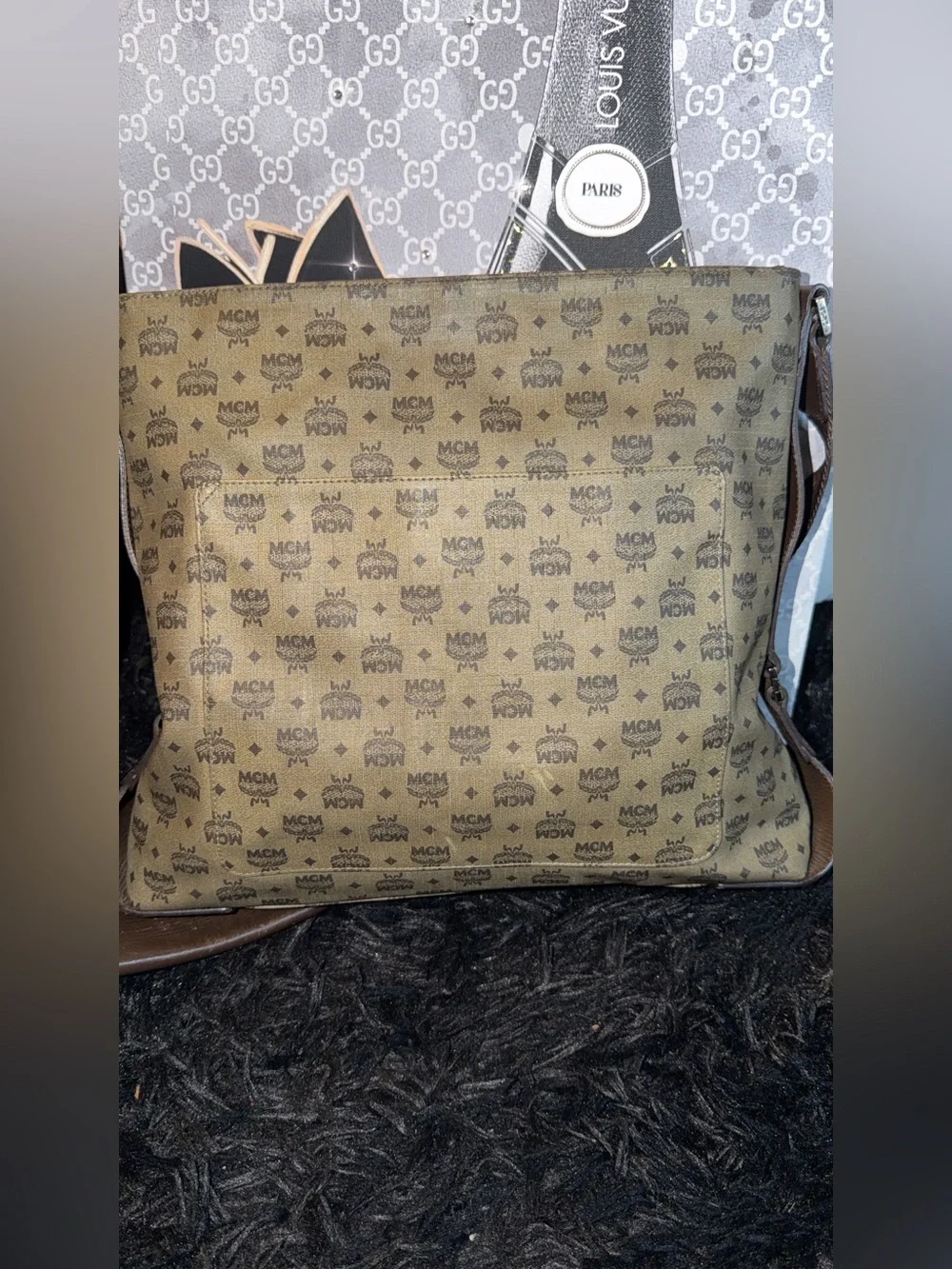 MCM Messanger Brown Logo Crossbody Bag